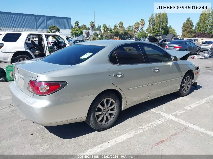 2003 Lexus Es 300 VIN: JTHBF30G936016249 Lot: 40248186