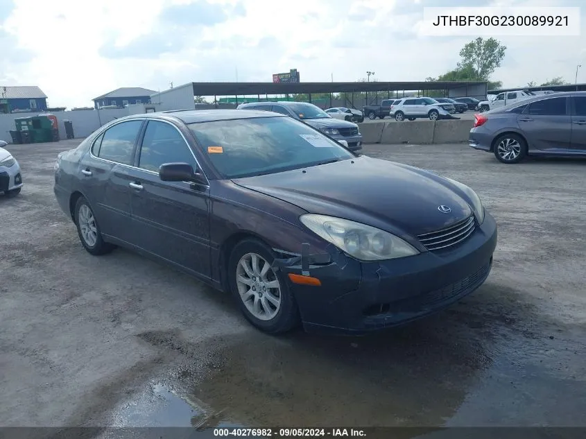 2003 Lexus Es 300 VIN: JTHBF30G230089921 Lot: 40276982