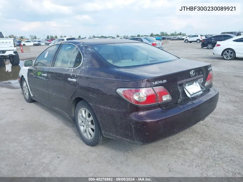 2003 Lexus Es 300 VIN: JTHBF30G230089921 Lot: 40276982