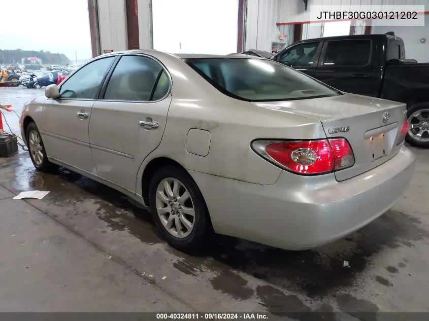 JTHBF30G030121202 2003 Lexus Es 300