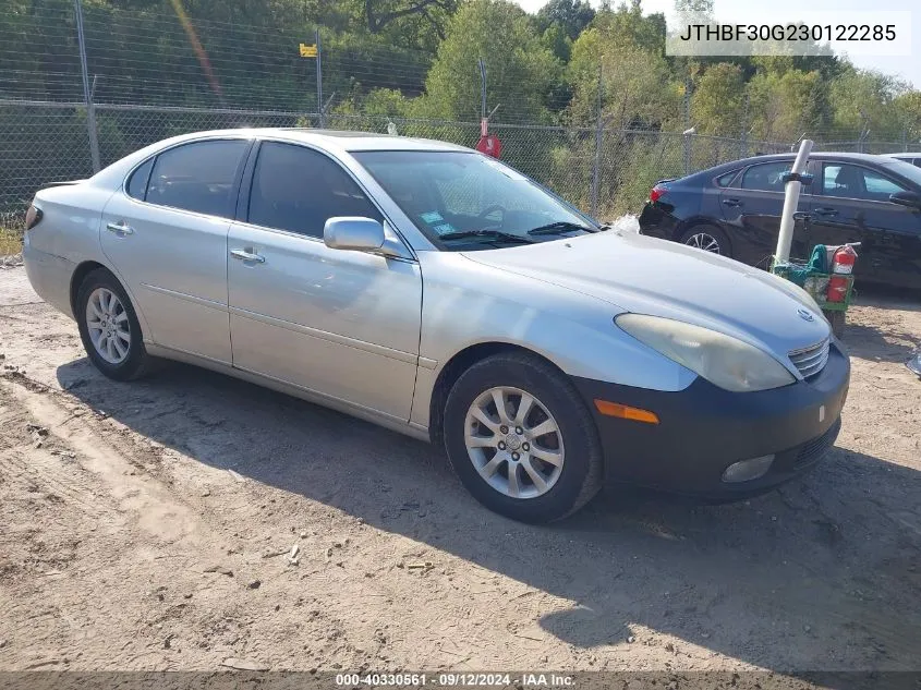 2003 Lexus Es 300 300 VIN: JTHBF30G230122285 Lot: 40330561