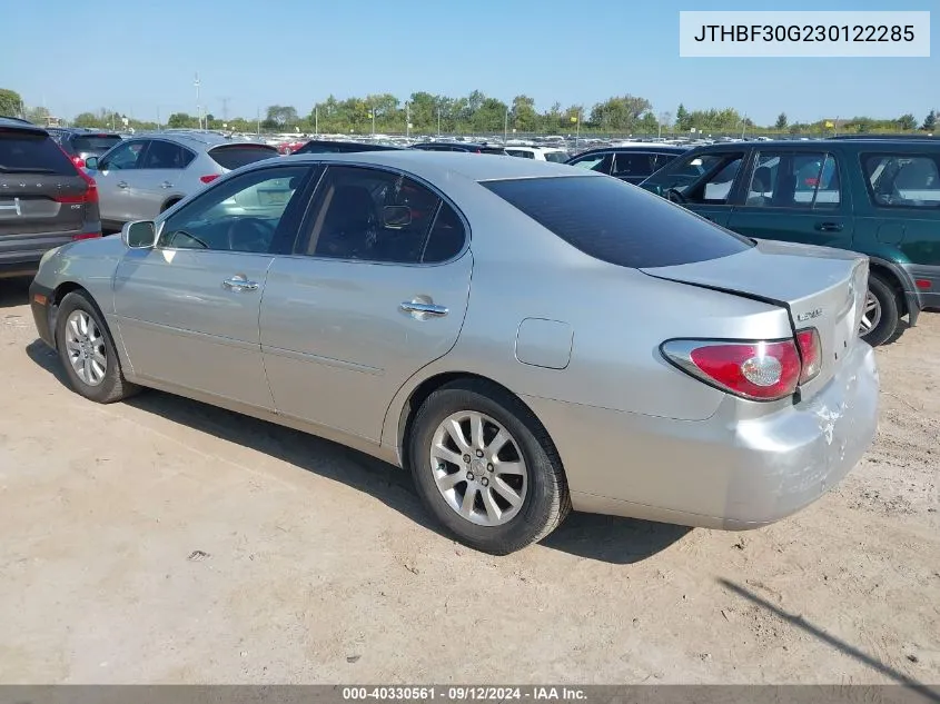 2003 Lexus Es 300 300 VIN: JTHBF30G230122285 Lot: 40330561