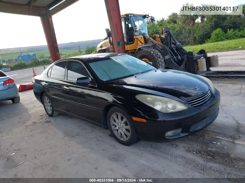 2003 Lexus Es 300 VIN: JTHBF30G530140117 Lot: 40331084