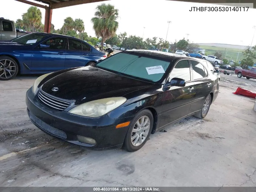 2003 Lexus Es 300 VIN: JTHBF30G530140117 Lot: 40331084