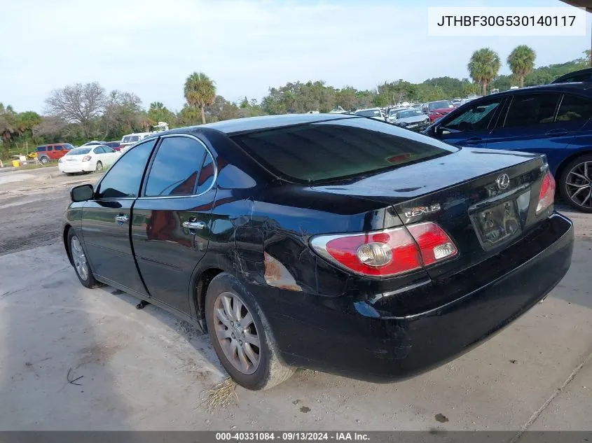 2003 Lexus Es 300 VIN: JTHBF30G530140117 Lot: 40331084