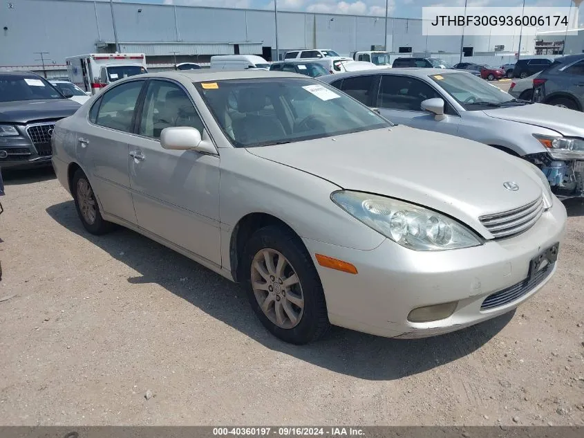 2003 Lexus Es 300 VIN: JTHBF30G936006174 Lot: 40360197