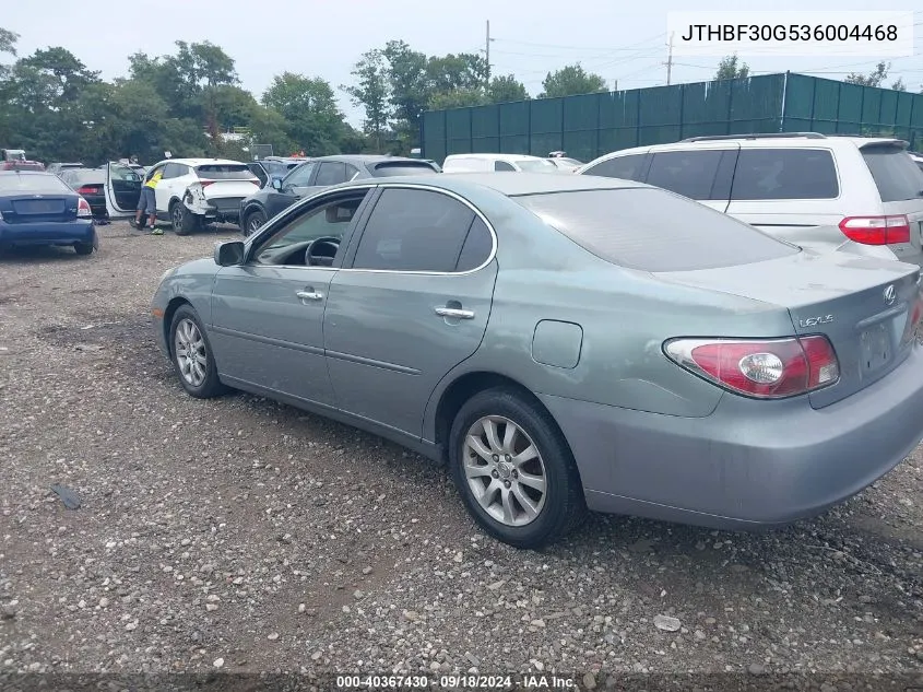 2003 Lexus Es 300 VIN: JTHBF30G536004468 Lot: 40367430