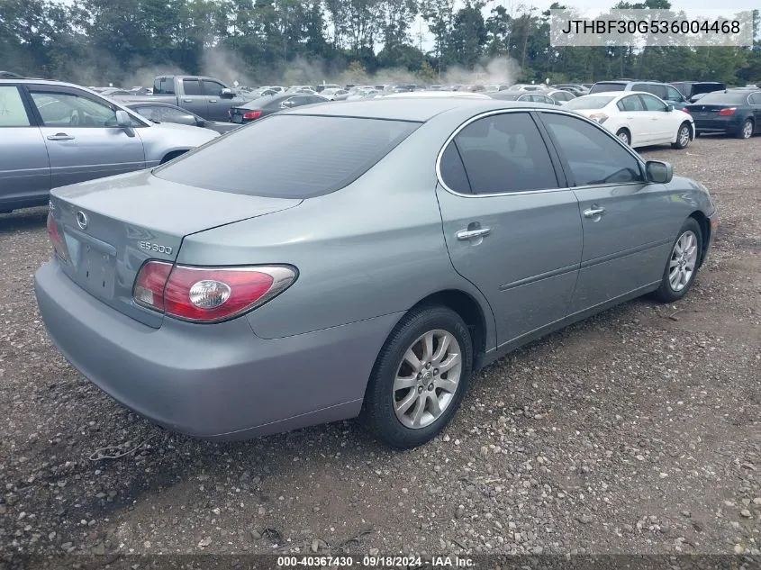 2003 Lexus Es 300 VIN: JTHBF30G536004468 Lot: 40367430