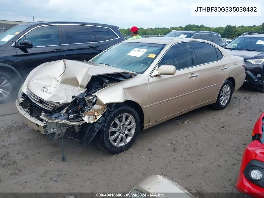 2003 Lexus Es 300 VIN: JTHBF30G335038432 Lot: 40418606