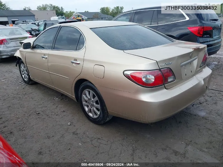 2003 Lexus Es 300 VIN: JTHBF30G335038432 Lot: 40418606