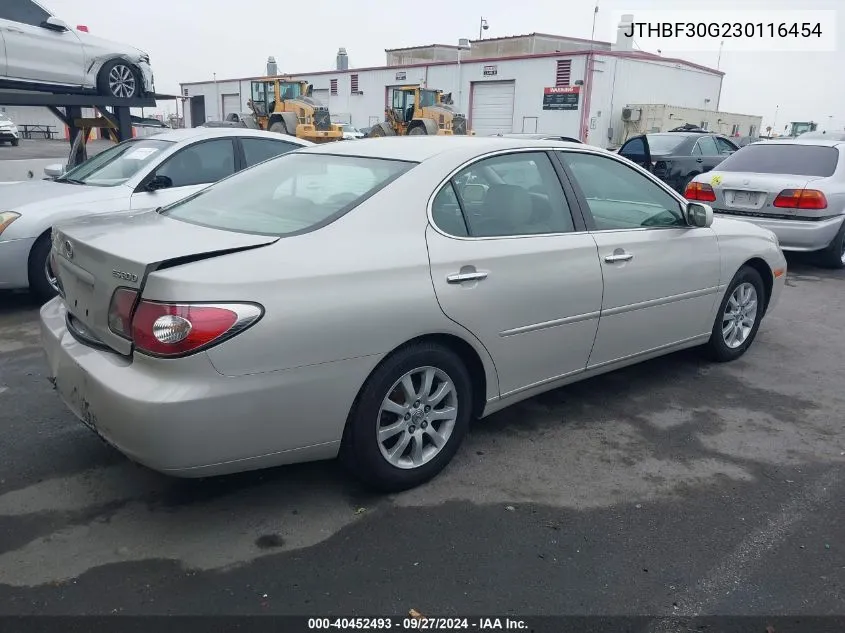 2003 Lexus Es 300 VIN: JTHBF30G230116454 Lot: 40452493