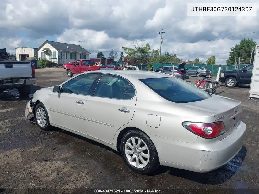 2003 Lexus Es 300 VIN: JTHBF30G730124307 Lot: 40479521