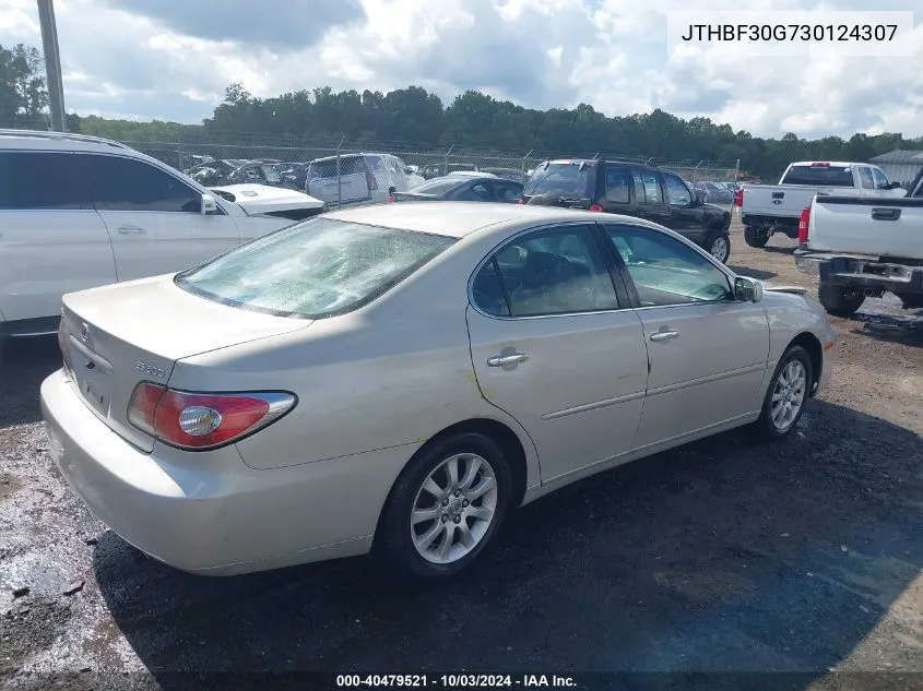 2003 Lexus Es 300 VIN: JTHBF30G730124307 Lot: 40479521