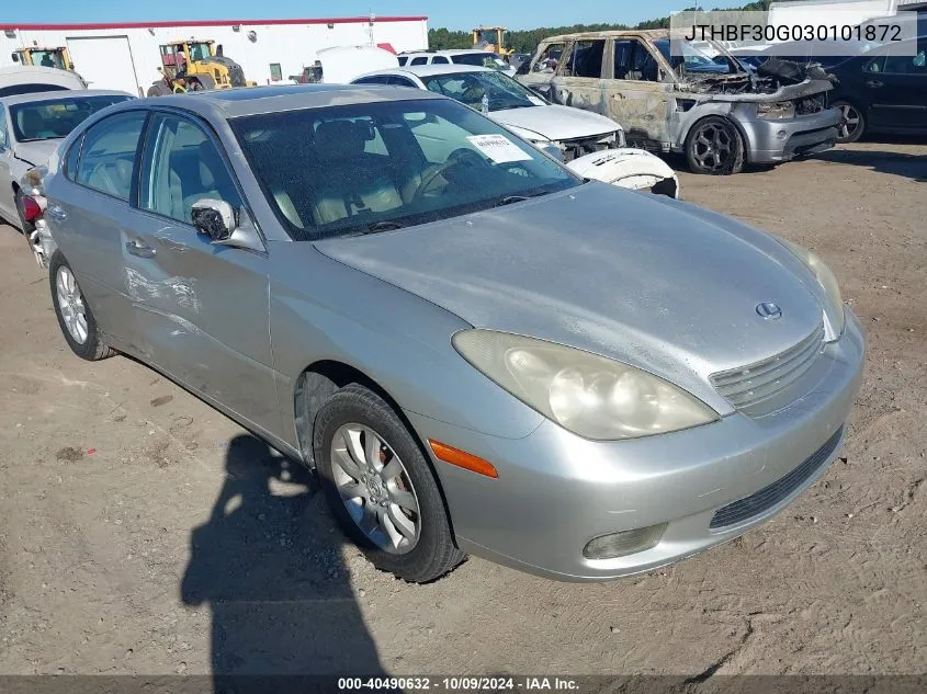 2003 Lexus Es 300 VIN: JTHBF30G030101872 Lot: 40490632