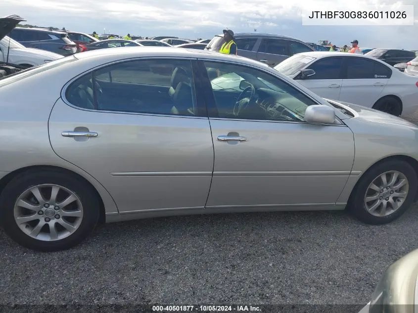 2003 Lexus Es 300 VIN: JTHBF30G836011026 Lot: 40501877