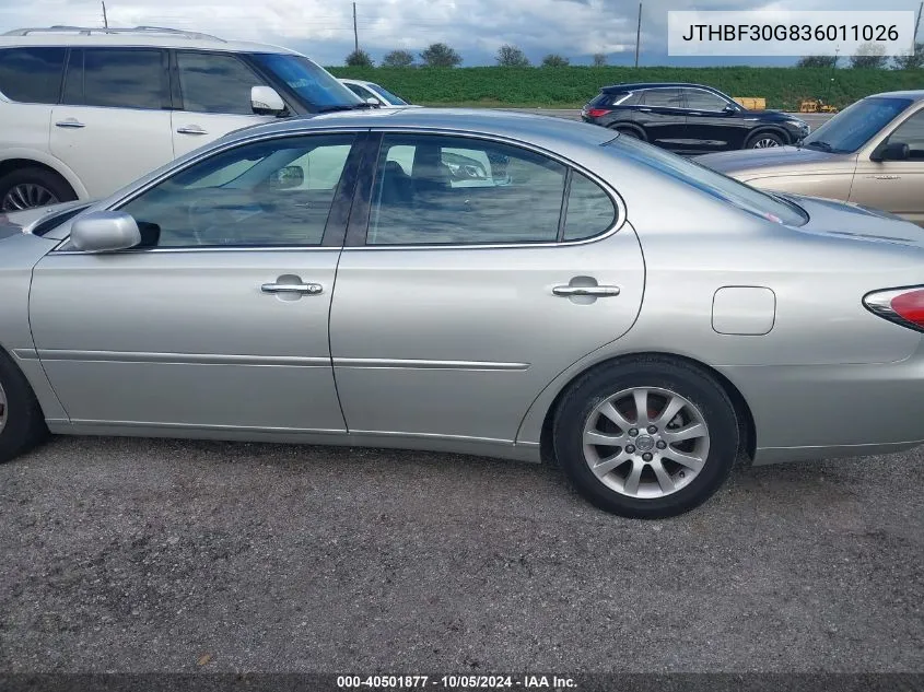 2003 Lexus Es 300 VIN: JTHBF30G836011026 Lot: 40501877