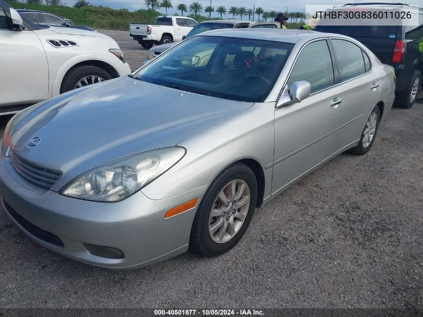 2003 Lexus Es 300 VIN: JTHBF30G836011026 Lot: 40501877