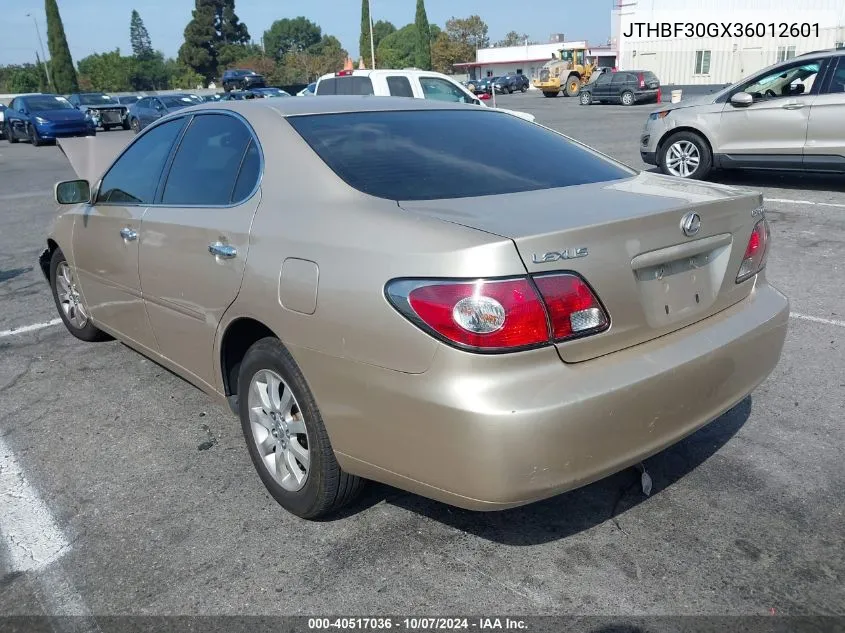 2003 Lexus Es 300 VIN: JTHBF30GX36012601 Lot: 40517036