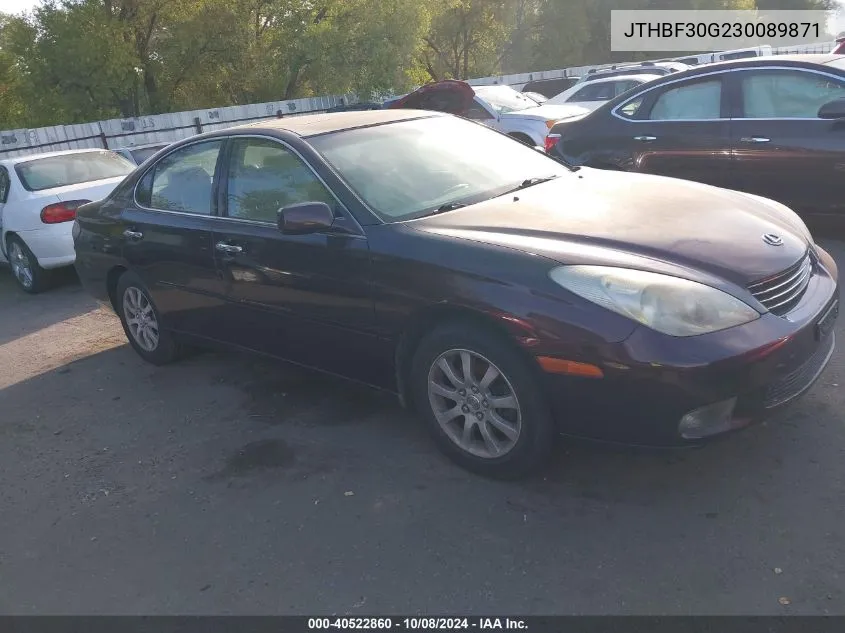 2003 Lexus Es 300 VIN: JTHBF30G230089871 Lot: 40522860