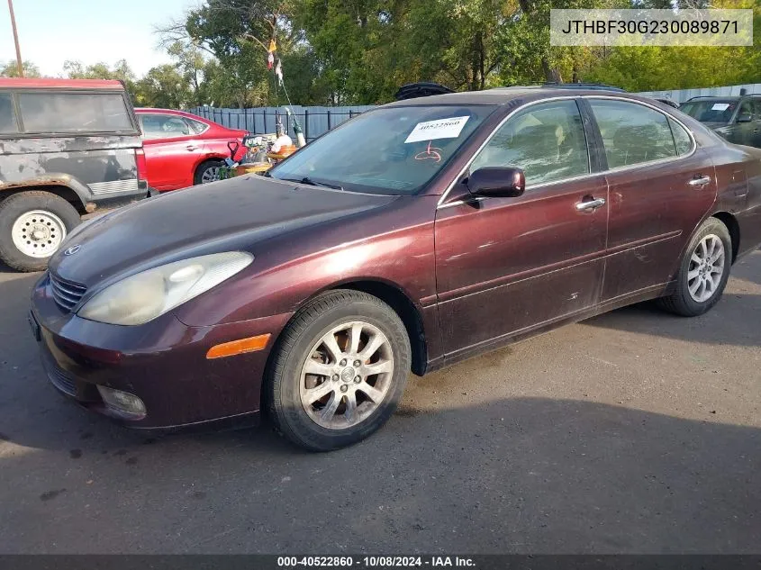 2003 Lexus Es 300 VIN: JTHBF30G230089871 Lot: 40522860