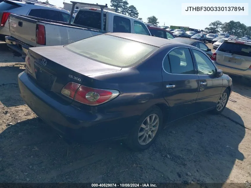 2003 Lexus Es 300 VIN: JTHBF30G330137894 Lot: 40529074