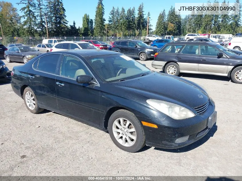 2003 Lexus Es 300 VIN: JTHBF30GX30104990 Lot: 40541510