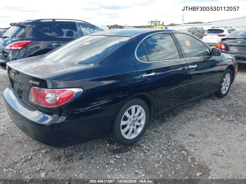 2003 Lexus Es 300 VIN: JTHBF30G530112057 Lot: 40611247