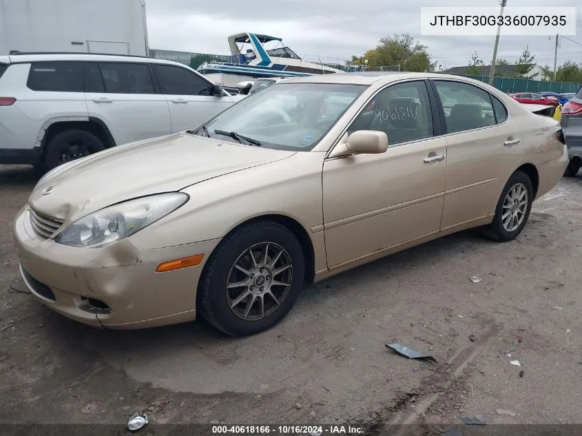 2003 Lexus Es 300 VIN: JTHBF30G336007935 Lot: 40618166