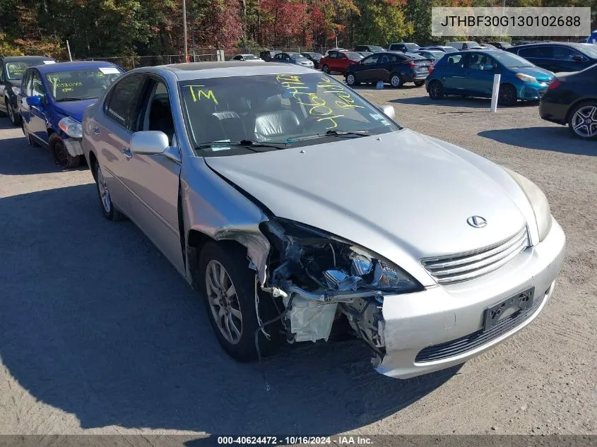 2003 Lexus Es 300 VIN: JTHBF30G130102688 Lot: 40624472