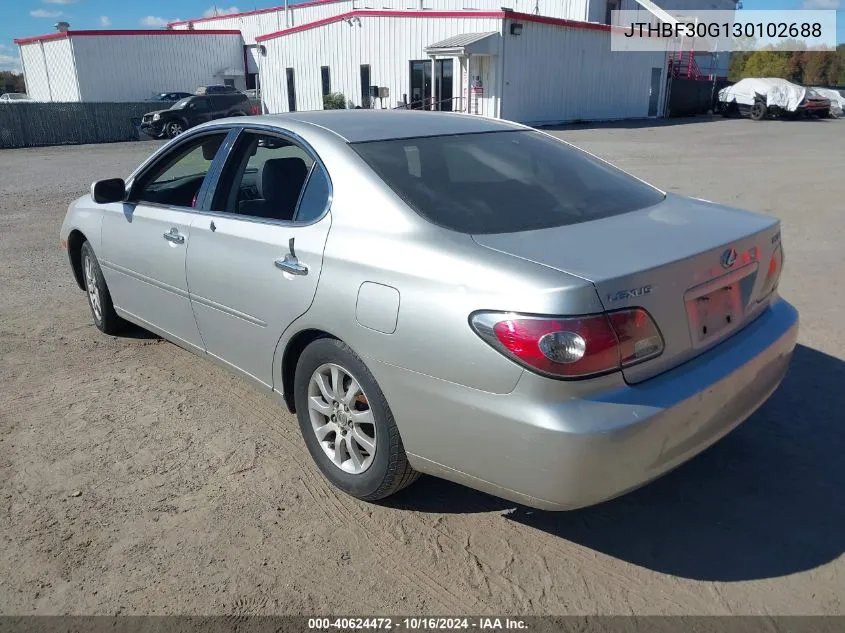 2003 Lexus Es 300 VIN: JTHBF30G130102688 Lot: 40624472