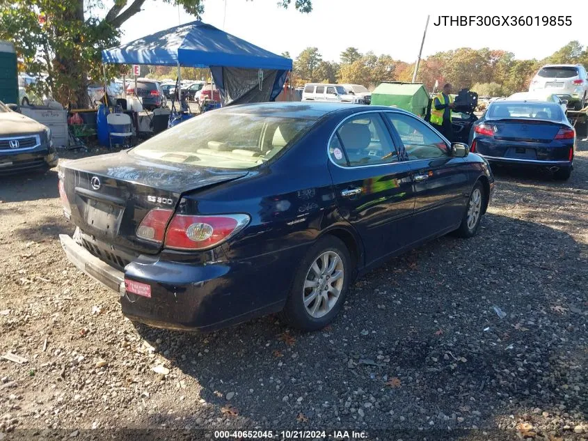 2003 Lexus Es 300 VIN: JTHBF30GX36019855 Lot: 40652045