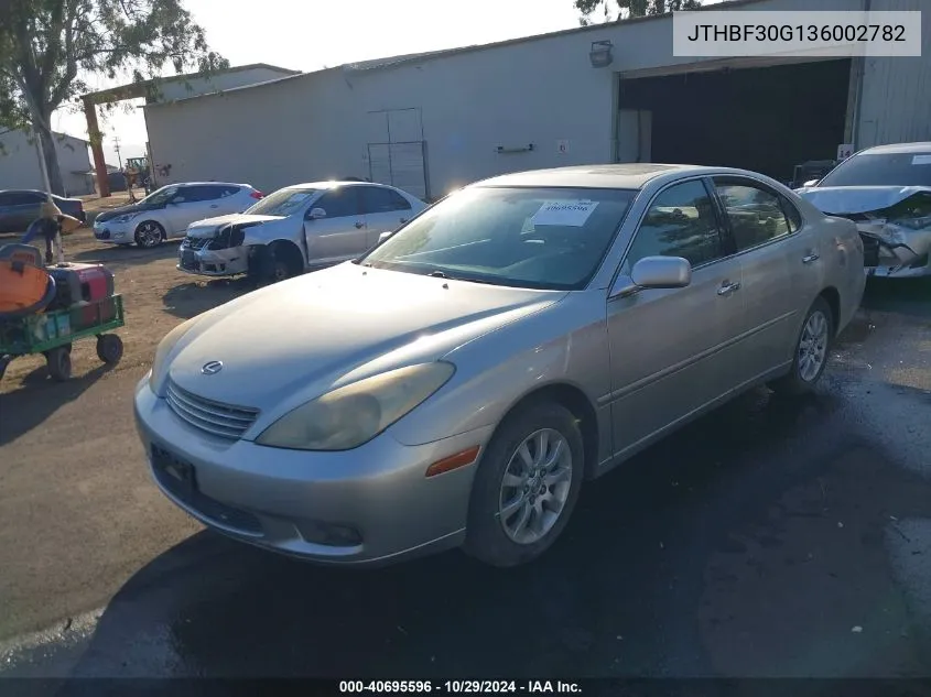 2003 Lexus Es 300 VIN: JTHBF30G136002782 Lot: 40695596