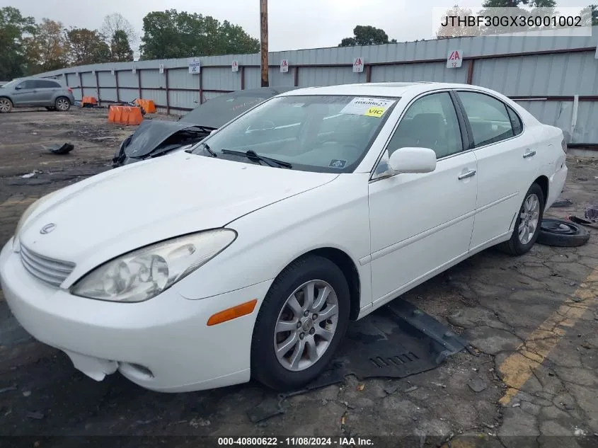 2003 Lexus Es 300 VIN: JTHBF30GX36001002 Lot: 40800622