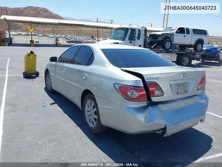 2004 Lexus Es 330 VIN: JTHBA30G645043723 Lot: 40068716