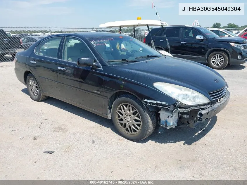 2004 Lexus Es 330 VIN: JTHBA30G545049304 Lot: 40162745