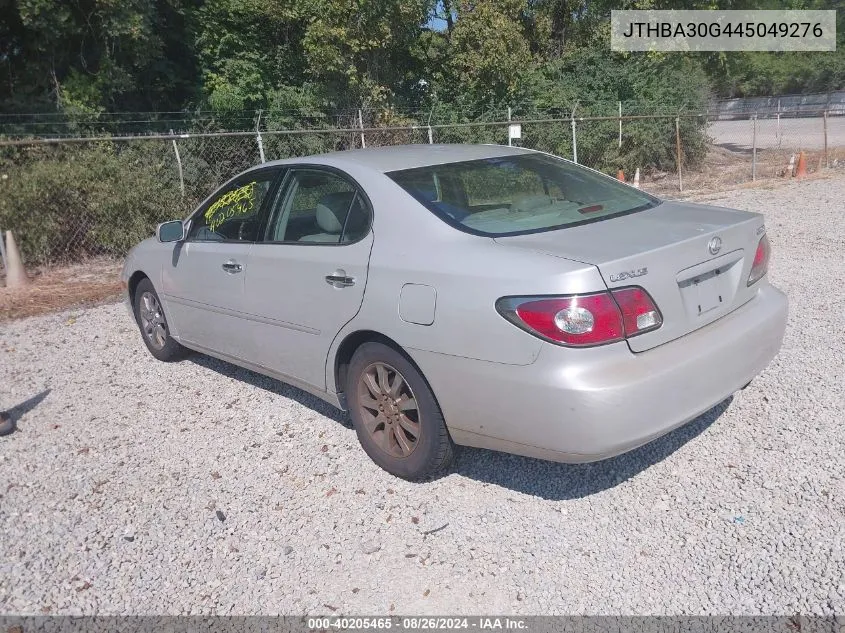 2004 Lexus Es 330 VIN: JTHBA30G445049276 Lot: 40205465