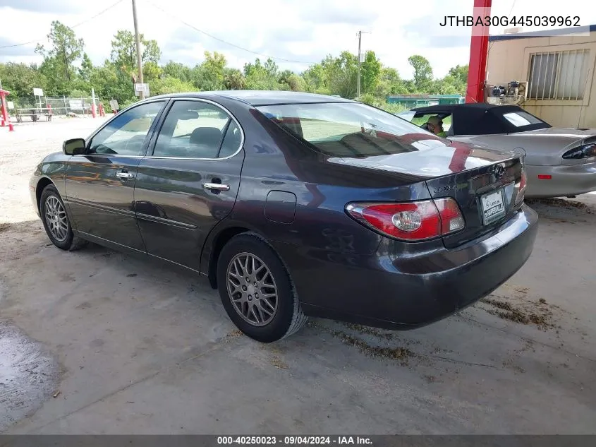 2004 Lexus Es 330 VIN: JTHBA30G445039962 Lot: 40250023