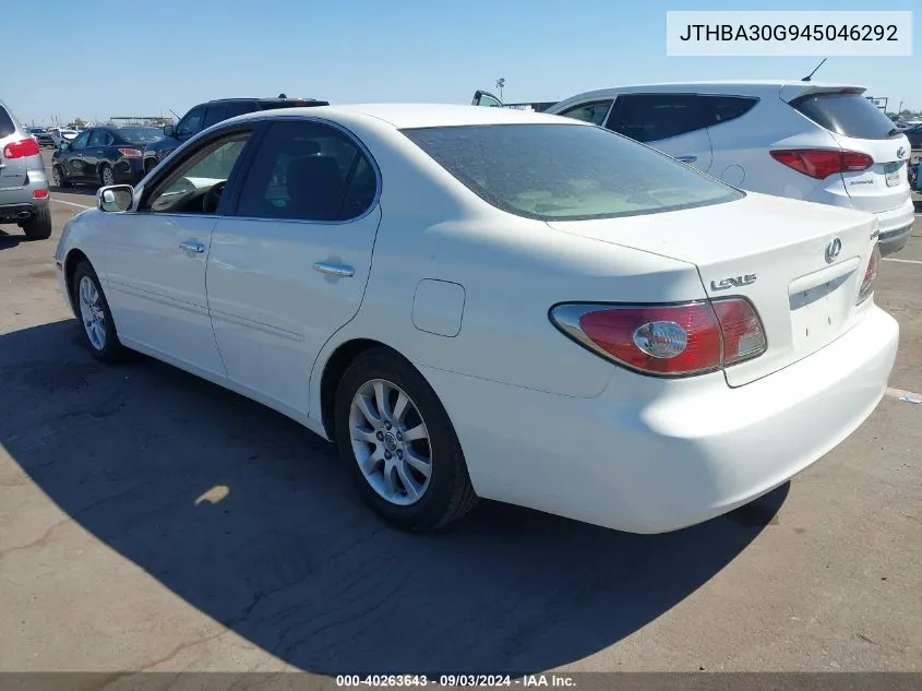 2004 Lexus Es 330 VIN: JTHBA30G945046292 Lot: 40263643