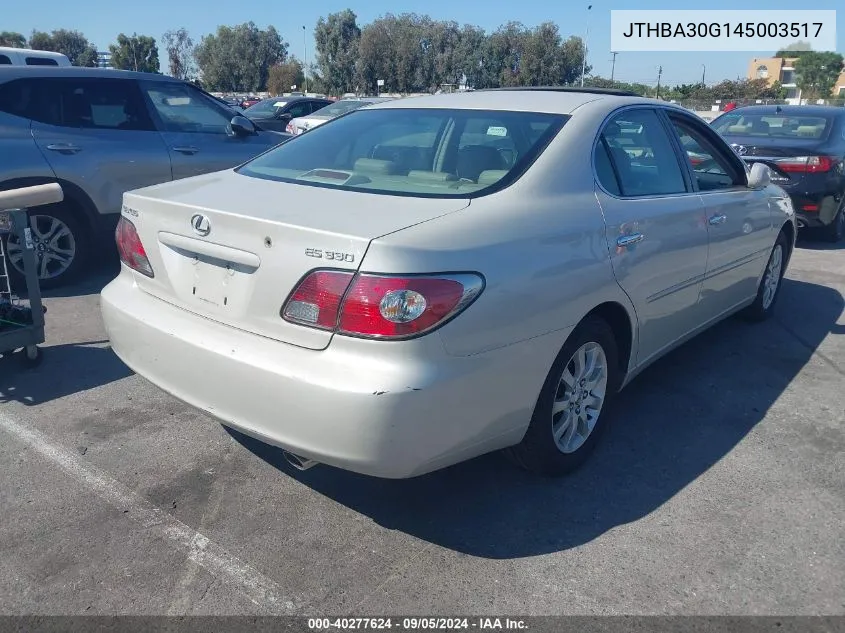 2004 Lexus Es 330 330 VIN: JTHBA30G145003517 Lot: 40277624