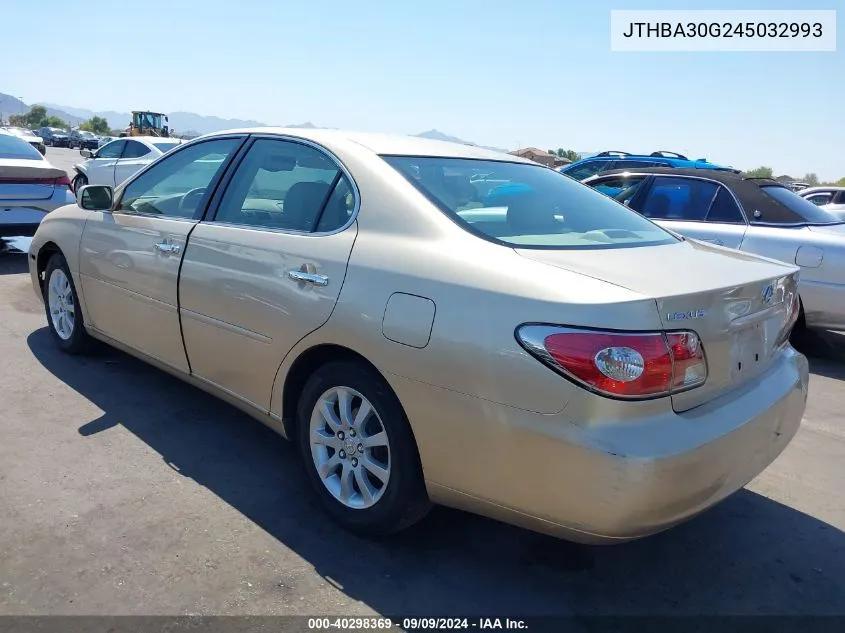 2004 Lexus Es 330 VIN: JTHBA30G245032993 Lot: 40298369