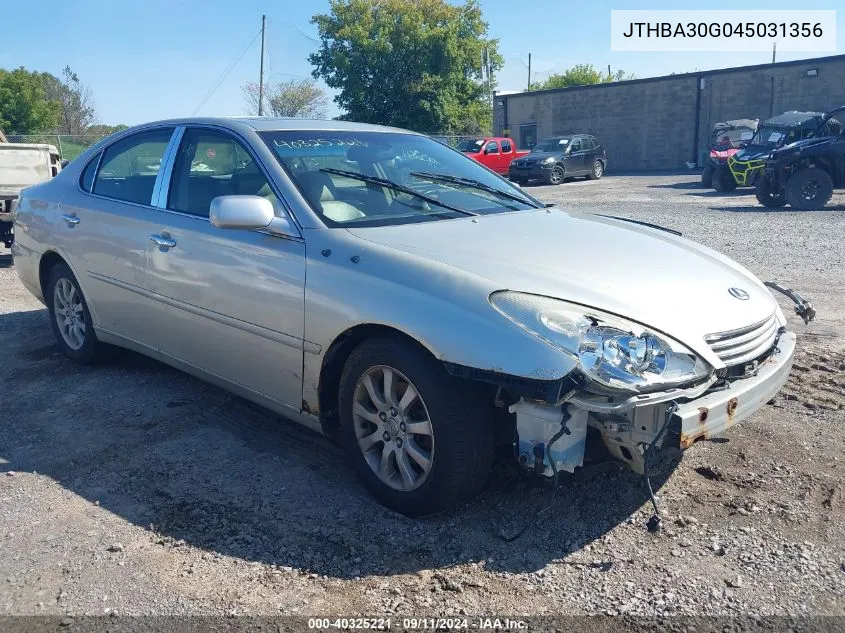 2004 Lexus Es 330 330 VIN: JTHBA30G045031356 Lot: 40325221