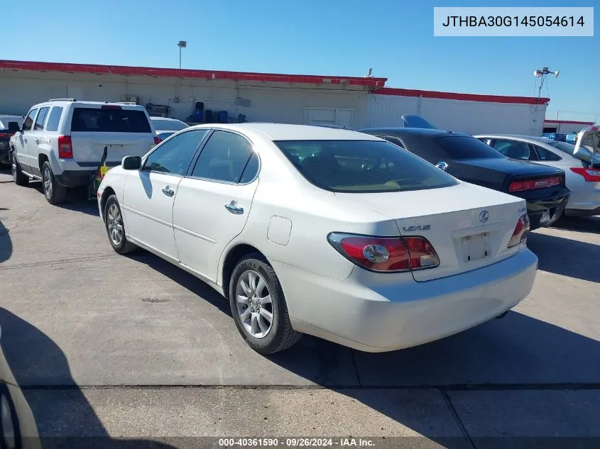 2004 Lexus Es 330 VIN: JTHBA30G145054614 Lot: 40361590