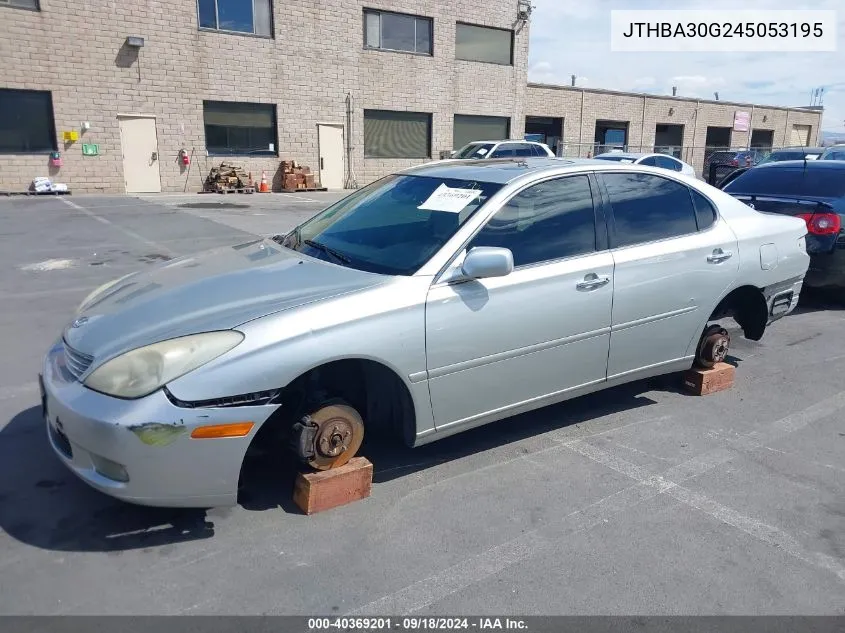 2004 Lexus Es 330 VIN: JTHBA30G245053195 Lot: 40369201