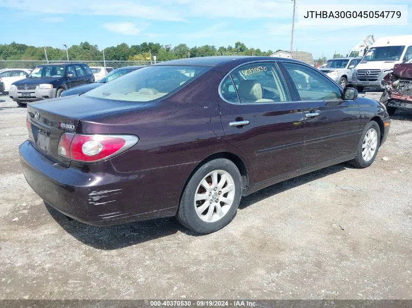 2004 Lexus Es 330 VIN: JTHBA30G045054779 Lot: 40370530