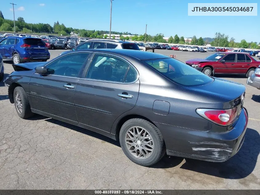 2004 Lexus Es 330 VIN: JTHBA30G545034687 Lot: 40377397