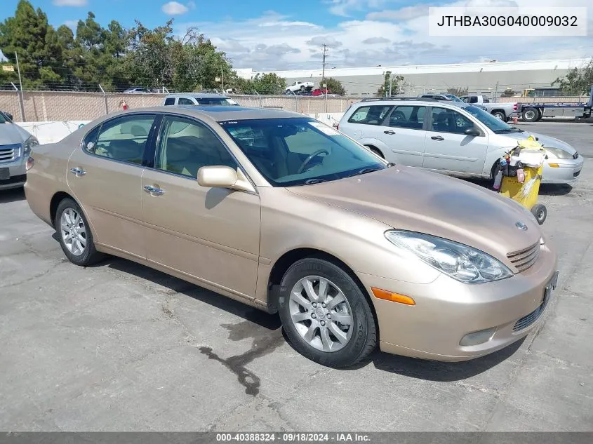 2004 Lexus Es 330 VIN: JTHBA30G040009032 Lot: 40388324