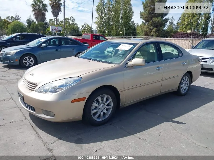 2004 Lexus Es 330 VIN: JTHBA30G040009032 Lot: 40388324