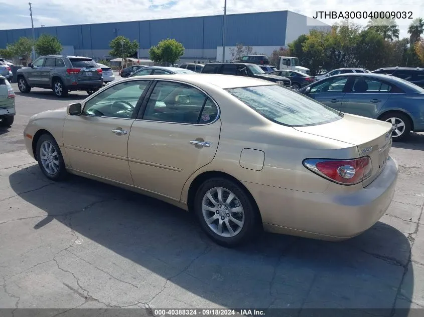 2004 Lexus Es 330 VIN: JTHBA30G040009032 Lot: 40388324