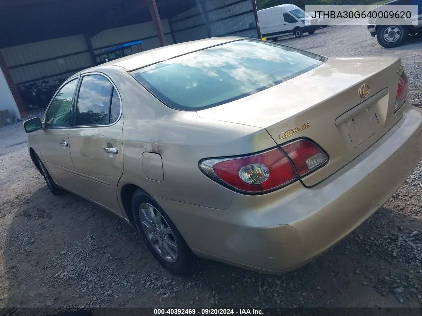 2004 Lexus Es 330 VIN: JTHBA30G640009620 Lot: 40392469