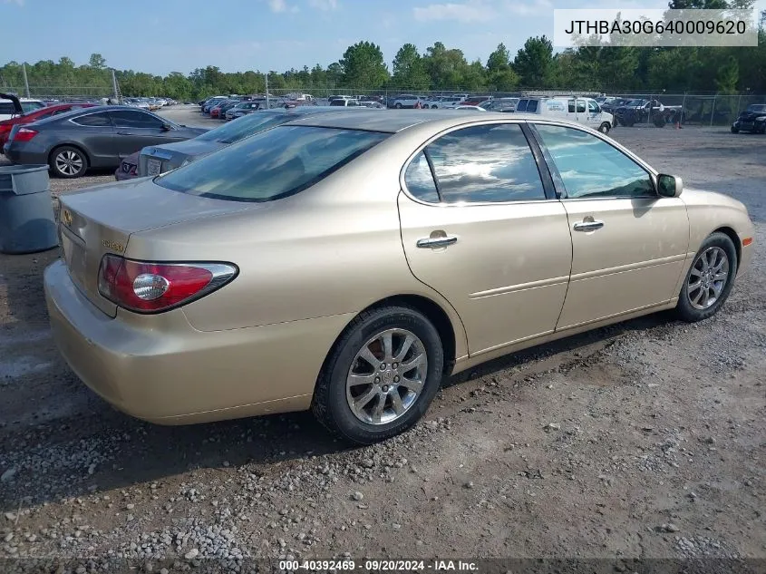 2004 Lexus Es 330 VIN: JTHBA30G640009620 Lot: 40392469